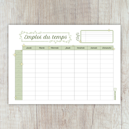 Imprimable : Emploi du temps