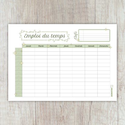 Imprimable : Emploi du temps