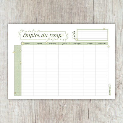 Imprimable : Emploi du temps
